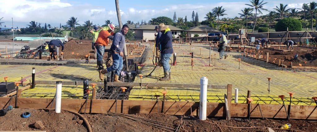 Prep work before pouring concrete