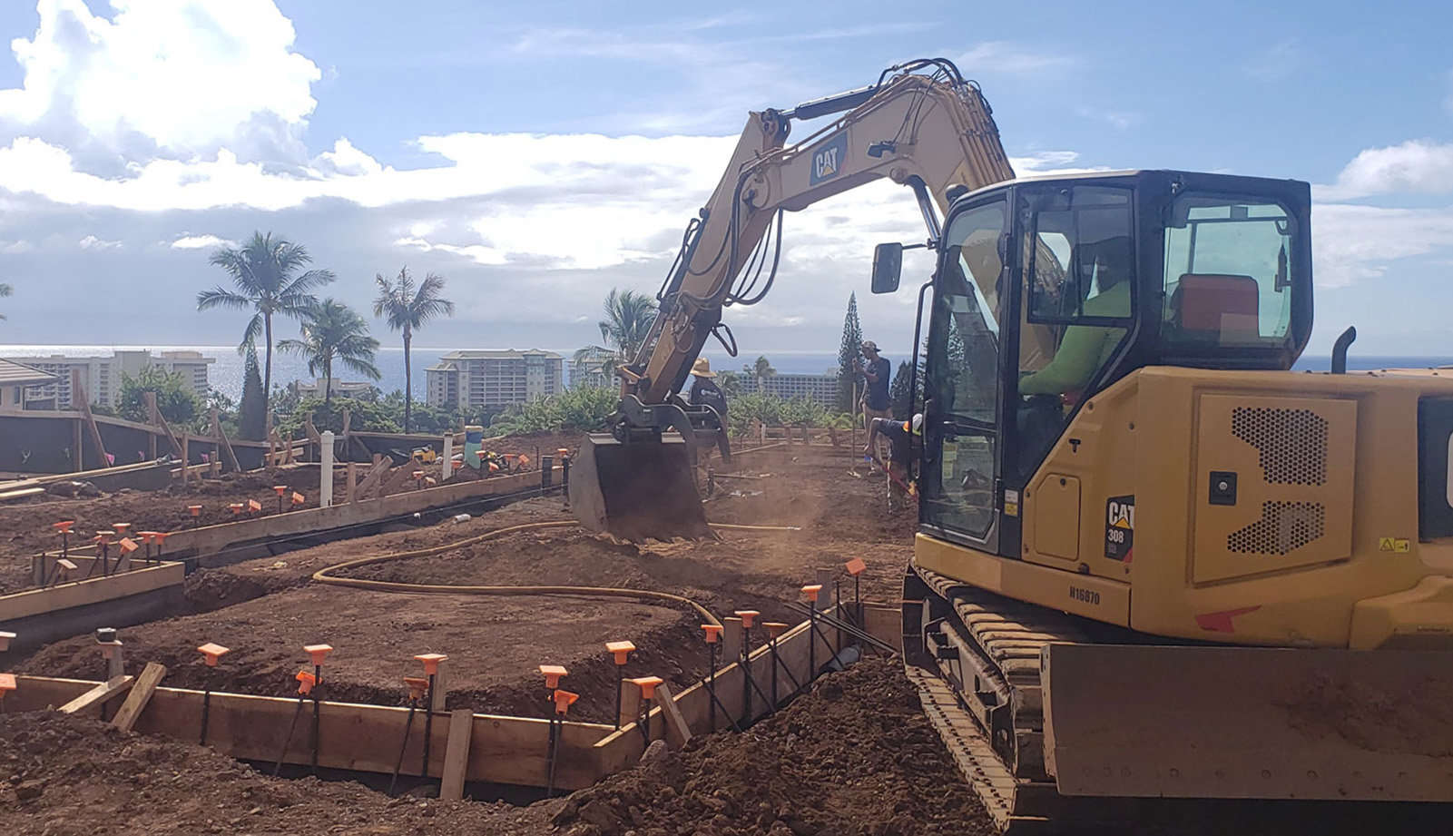 Crescent Homes excavating for a new Maui home